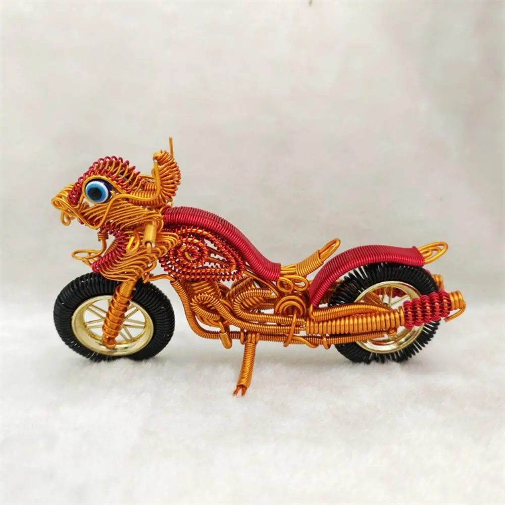 

Aluminum Wire Woven Motorcycle Sculpture Statue Handmad Aluminum Wire Motorbike Model Ornament Cartoon