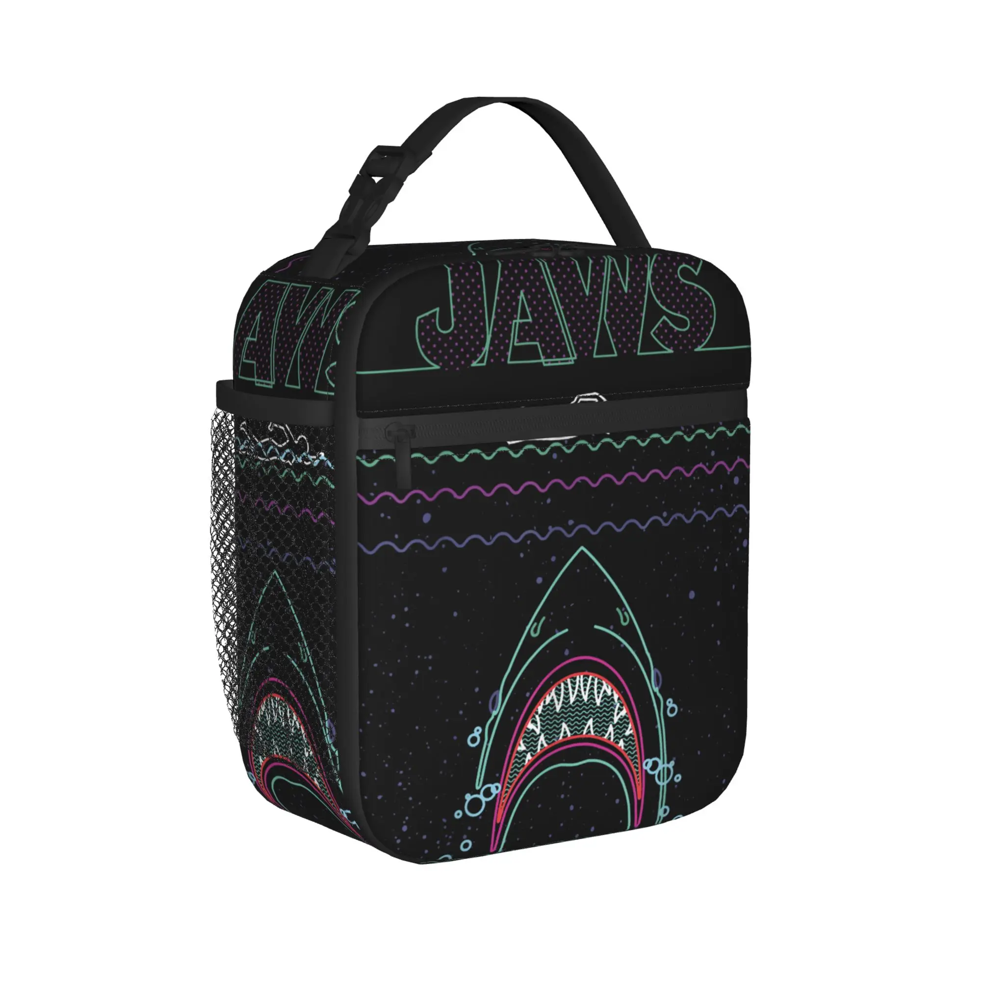 Jaws 50th Anniversary Poster Lunch Bag  Aesthetic Lunch Box For Girls  Office Cooler Bag Waterproof Thermal Lunch Bags
