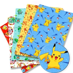 Pokemon Cartoon Fabric140*50cm Handmade Sewing Patchwork Quilting Baby Dress Home Sheet Printed Fabric Fabric Sewing Kids