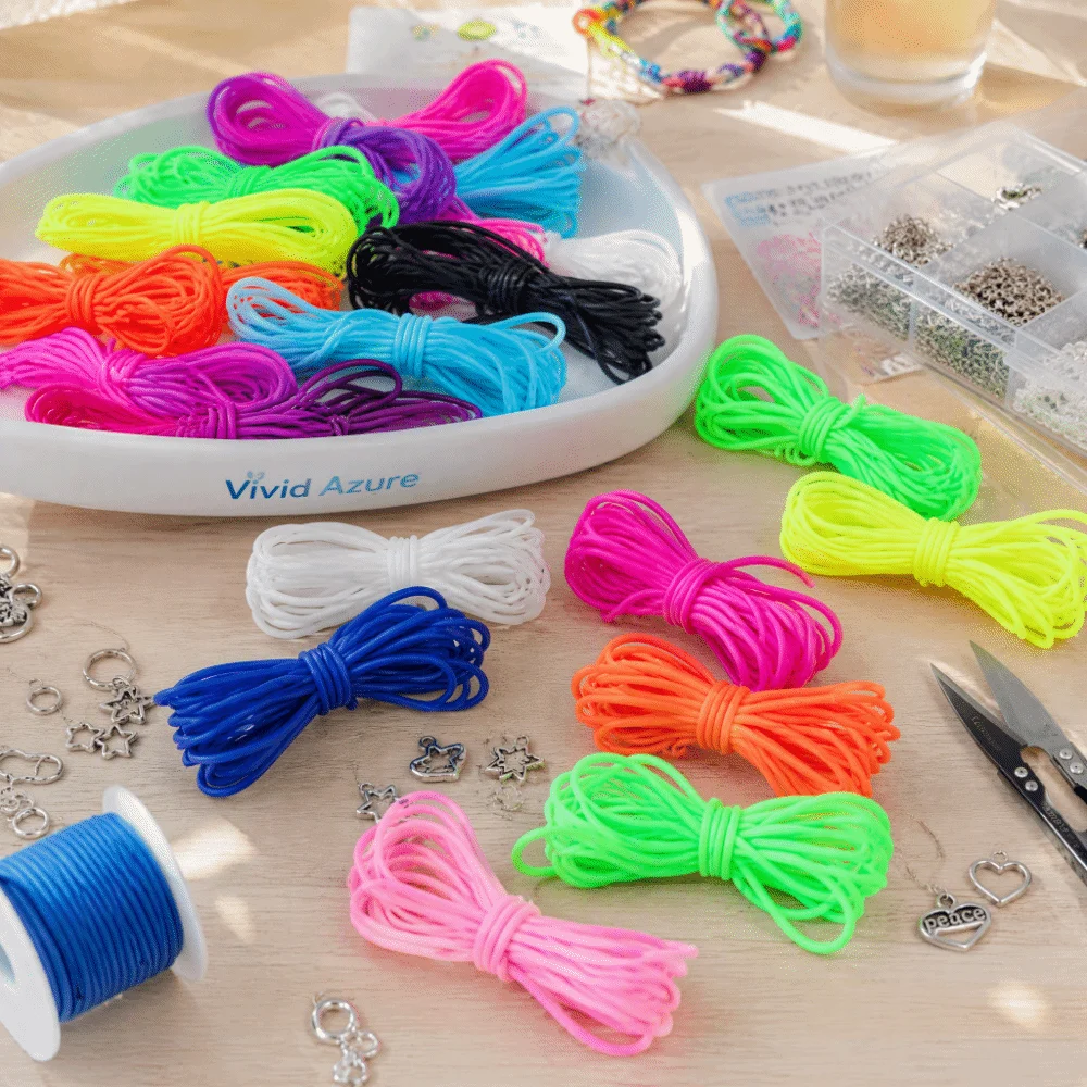 Round Shape Hollow Rubber Tubing Transparent Hose Colorful Design Elastic Knitting Cord 2mm Diameter Resistance Material
