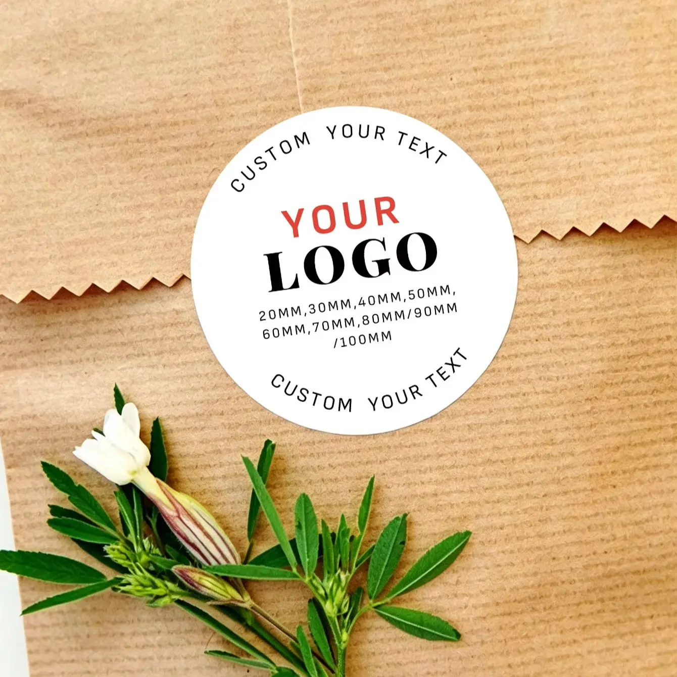 1‑80Pcs Custom Stickers,Waterproof Round Labels with Personalized Text & Image for Family & Friends,Christmas Pouches&Gift Boxes view 4