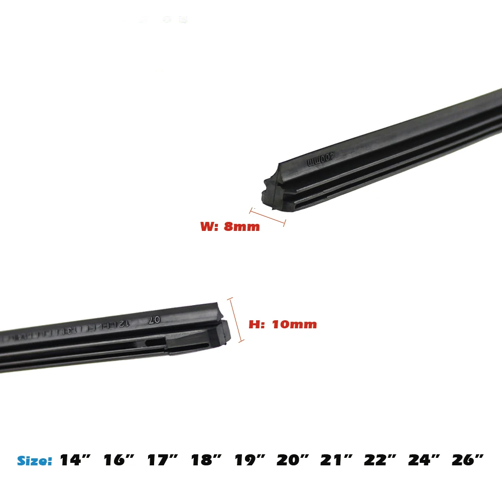 Car Wiper Blade Windscreen Vehicle Insert Hybrid Denso Rubber Strip Refill 8mm 14\