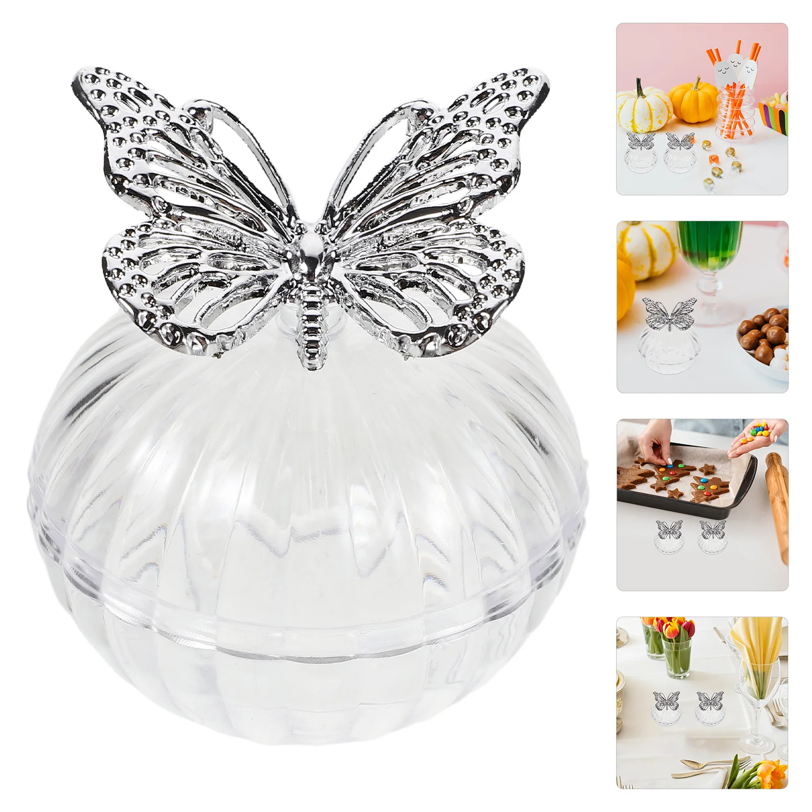 

12Pcs Stylish Butterfly Lid Candy Box Round Plastic Design for Weddings Anniversaries Birthday Party Treats Wedding Candy Box