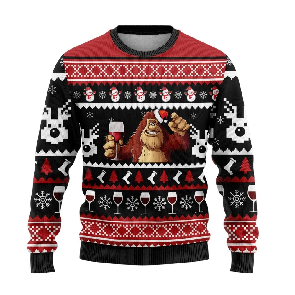سترة عيد الميلاد القبيحة المريحة للرجال والنساء، ملابس عاشق الموضة، بلوزات دافئة، سترة الشمبانزي