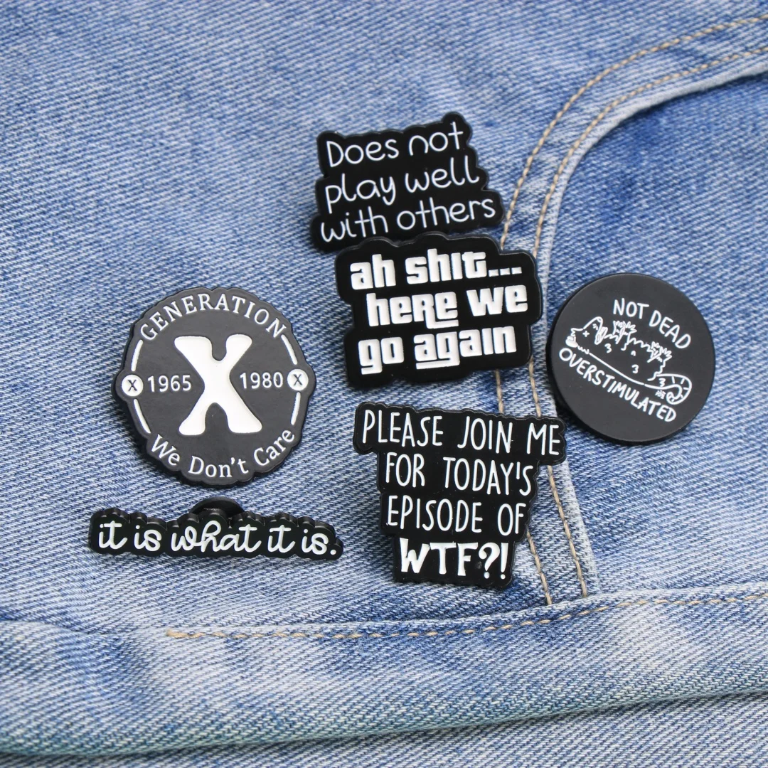 مجموعة دبابيس المينا غير الميتة - شارات طية صدر السترة بشعار فاسق لحقيبة الظهر السترة هدايا مجوهرات ذاتية الصنع #2