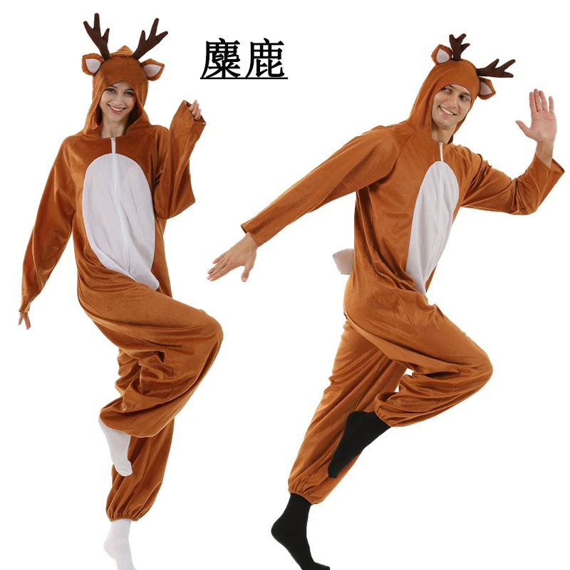

New adult children elk costume Halloween animal costume Christmas reindeer parent-child costume party performance