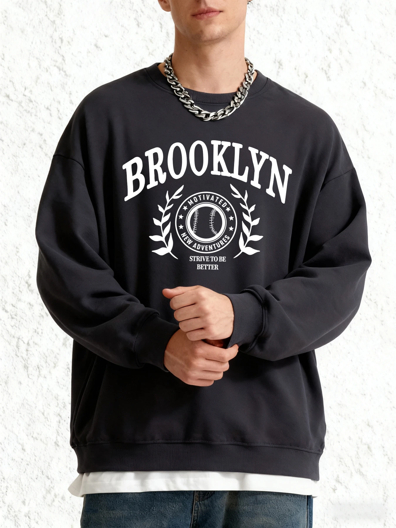 بروكلين آرت ليف تصميم يطبع البلوز ملابس الخريف العصرية مريحة في الهواء الطلق الشارع الشهير الهيب هوب البلوفرات الموضة #3