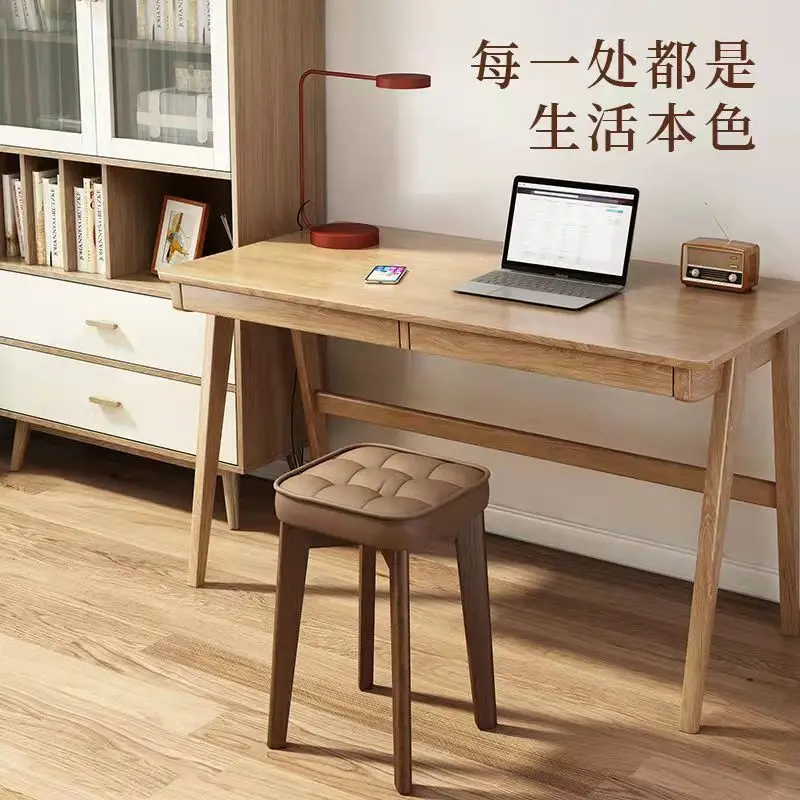 Solid Wood Soft Seat Stool Simple Household Dining Chair Living Room Small Bench Can Be Stacked