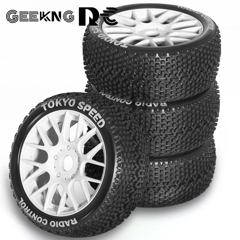 4pcs 110mm 1/8 RC Off-Road Buggy Wheels Tire 17mm Hex for ARRMA Typhon Talion Traxxas Redcat Team Losi Kyosho HPI HSP VRX RC Car