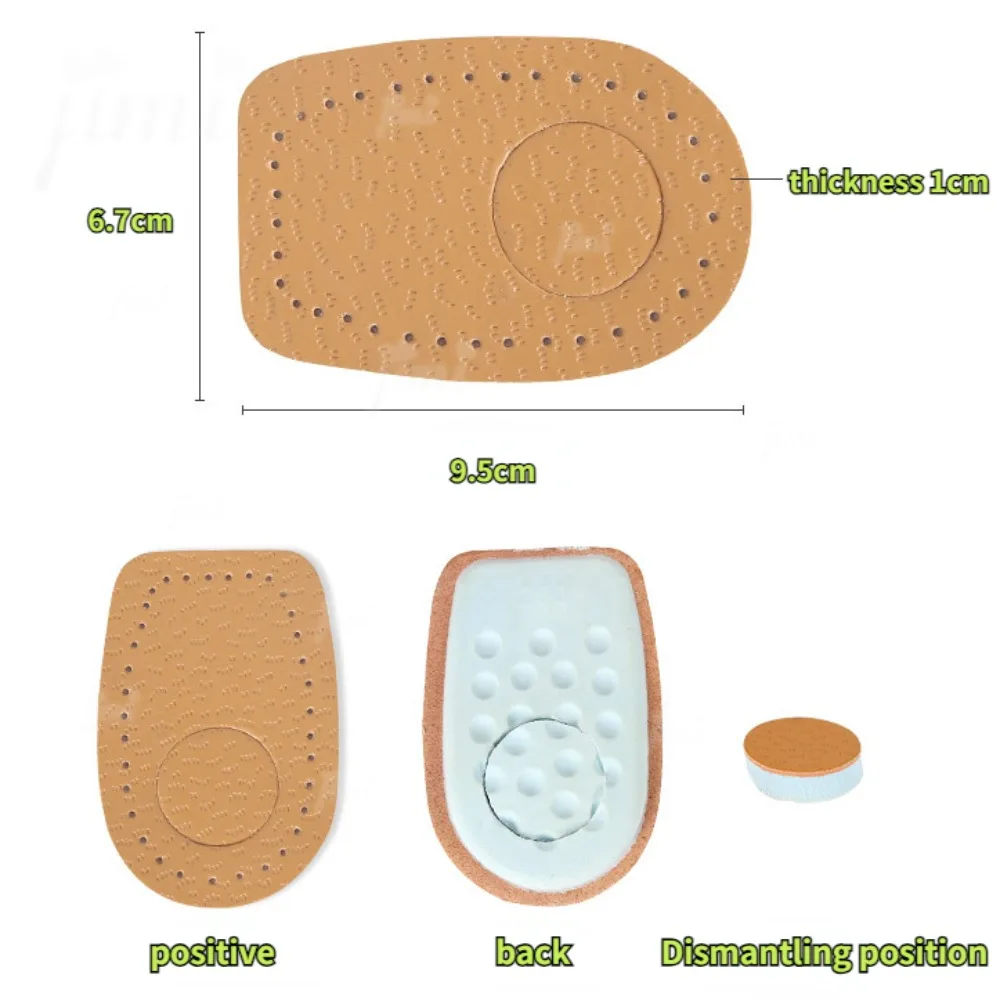 Plantillas de cuero con cojín para el talón, insertos suaves para aliviar el dolor en el pie, protectores para el dolor en el pie, almohadilla de soporte para zapatos para hombres y mujeres