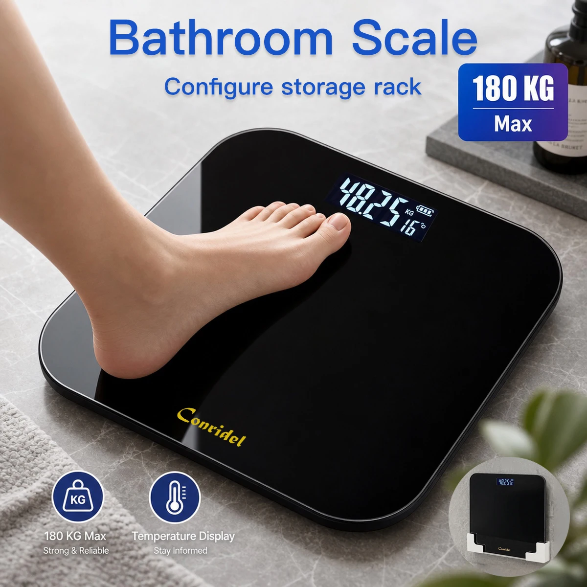 Home Bathroom Scales - 콘리델 고정밀 디지털 체중계, 숫자 디스플레이,
