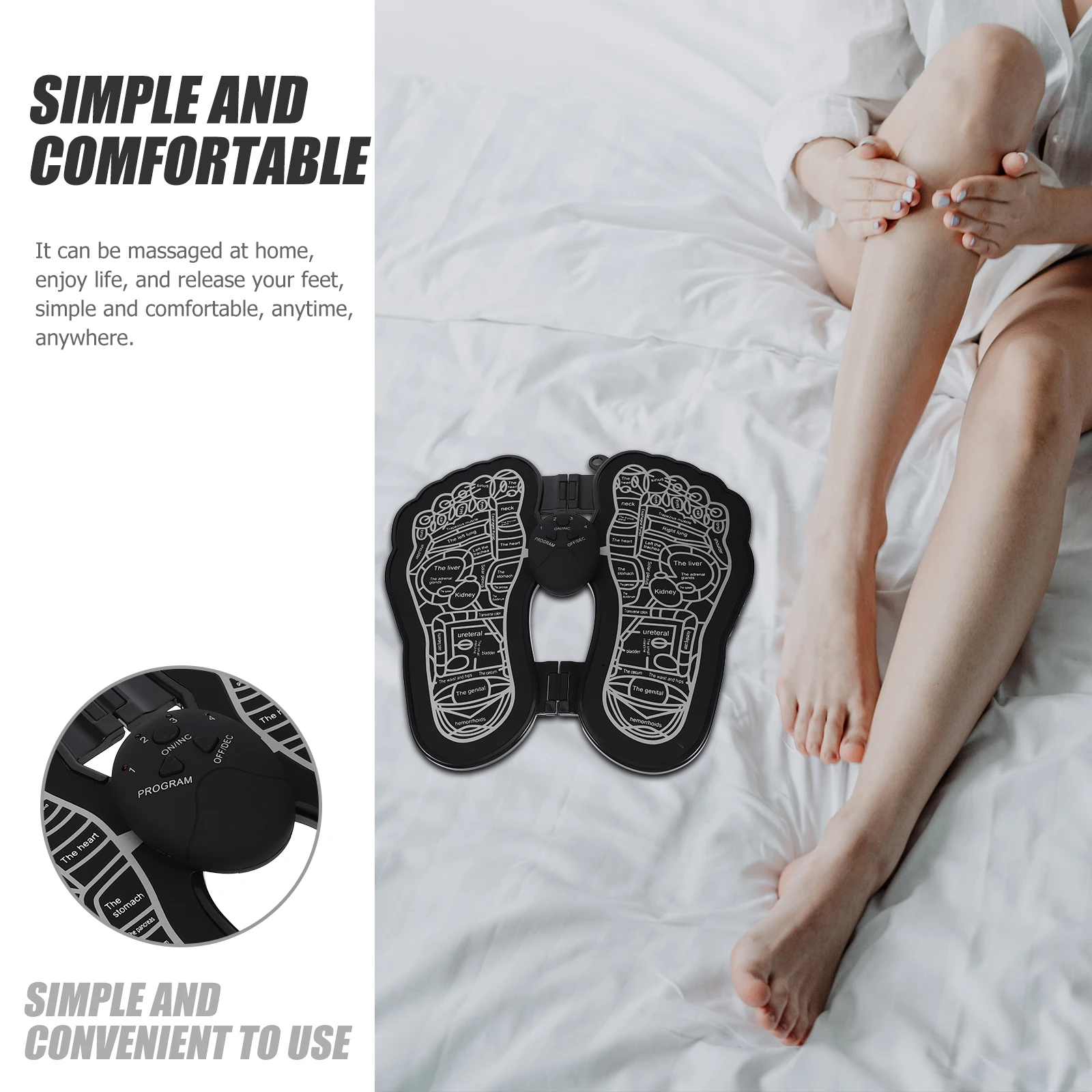 

1 set 1 Set Foot Sole Massager Microcurrent Electric Portable Massage Pad Durable Feet Stimulator Comfortable Household Mat For