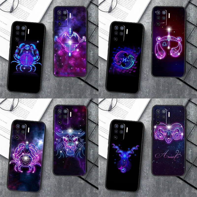 Zodiac Signs Case For OPPO A17 A57 A77 A16 A76 A96 A52 A72 A91 A93 A5 A9 A15 A53S A54S A74 A94 A78 Cover