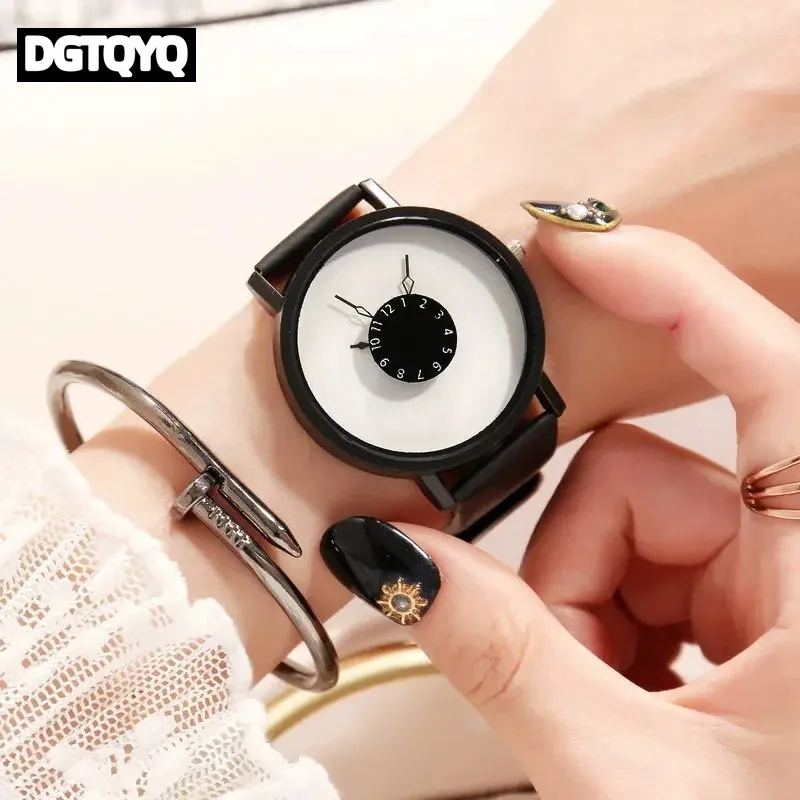 Simple Fashion Men Casual Pu Leather Strap Round Dial Quartz Wristwatch for Male WomenCasual Clock Watches relogio masculino
