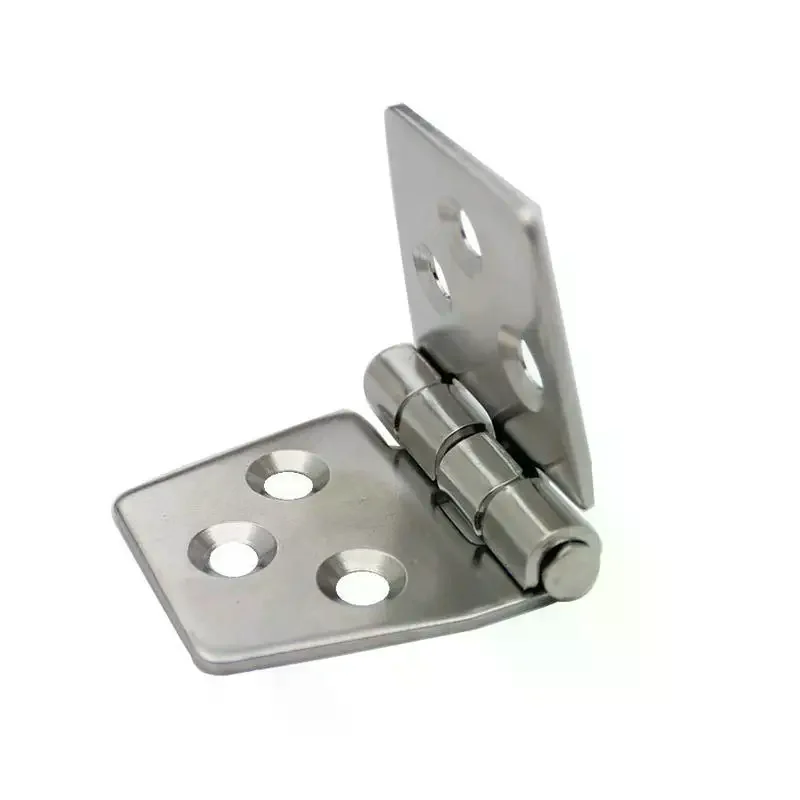 Silver Stainless Steel Casting Hinge Flat Hinge Cabinet Doors For Windows 6 Holes Cast Strap Deck Hinge Boat Hardware