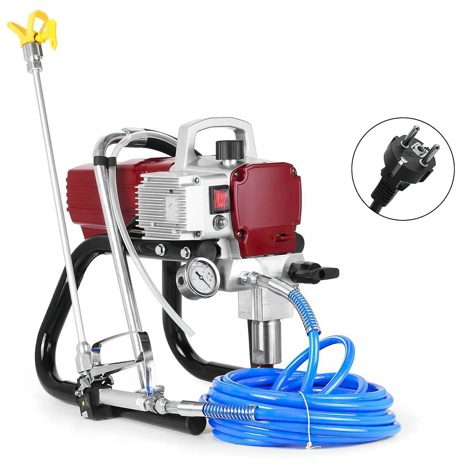 1800 W Airless-Farbspritzgerät, maximale Durchfluss 1,8 l/min, elektrische Hochdruck-Spritzpistole für Wand, Decke und Möbel, Malerei, Heimwerken