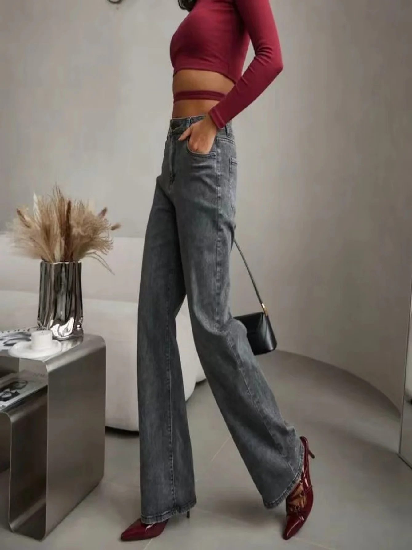 

Серые джинсы для мужчин, обтягивающие, узкие, в стиле Y2K, оригинальные, унисекс, модные брюки. Аксессуары и ремни в комплект не входят.