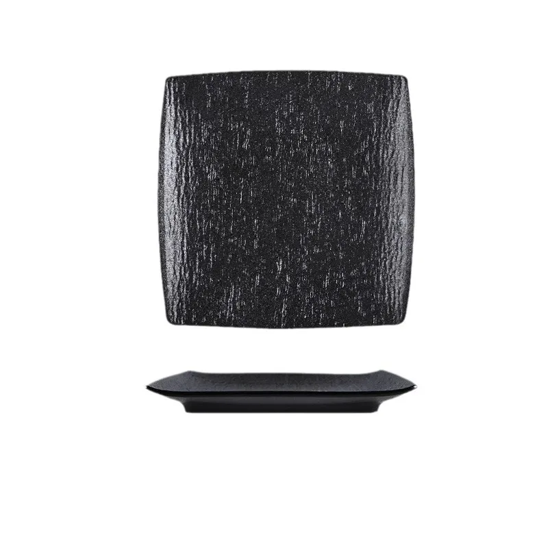 stone pattern square , steak , vegetable , Western plates, wholesale customized ceramic tableware