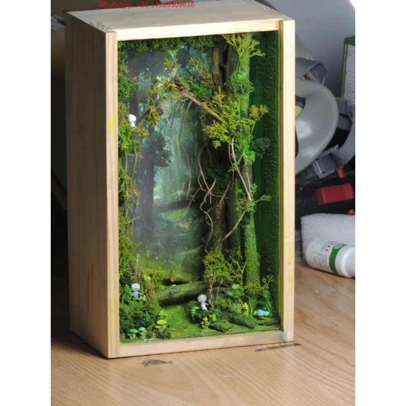 #Fun Tide Fun Blind Box, Ghost Princess Scene Model, Hayao Miyazaki Anime Scene, Moving in Wooden Box