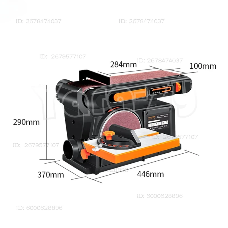 550W/750W Abrasive Belt Sanding Machine Woodworking High-Power Electric 220V Sandpaper Polishing Machine 0-45° Angle Adjustable