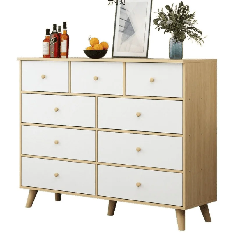 

Nordic chest of drawers Storage cabinet Solid wood leg cabinet Locker Bedroom locker Living room wall Combination drawer cabinet