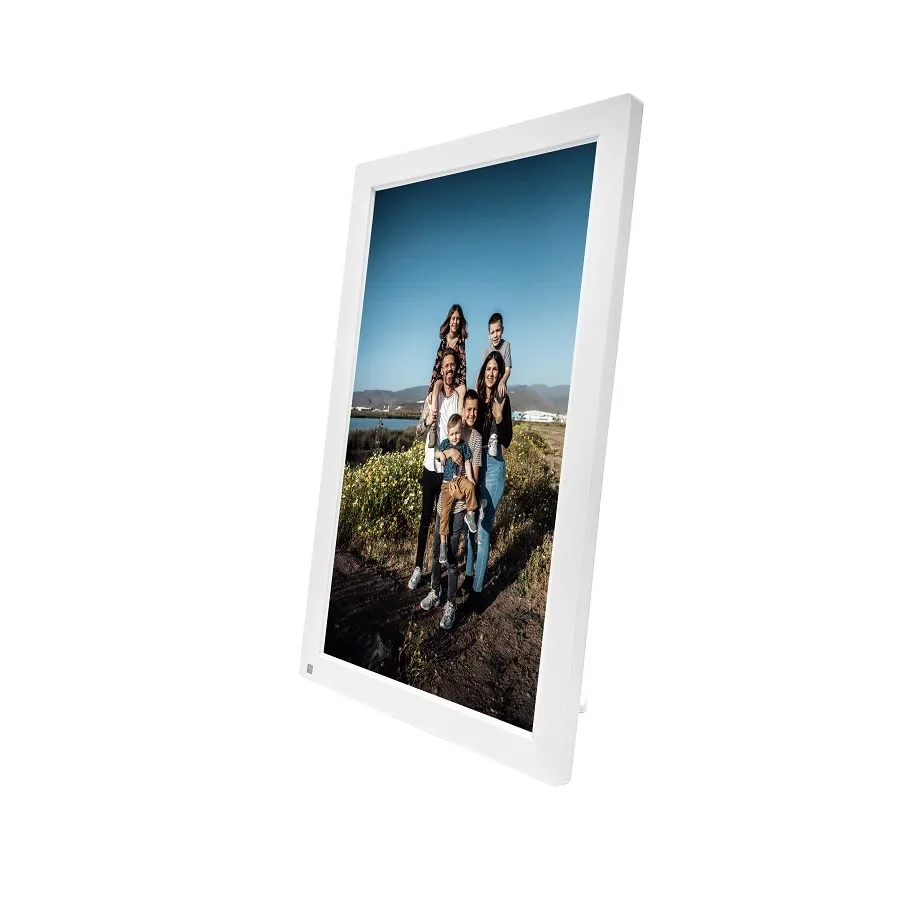 2026 LCD Black White Color 15.6 Inch Larger Size Digital Photo Frame With Auto-play Clock Function