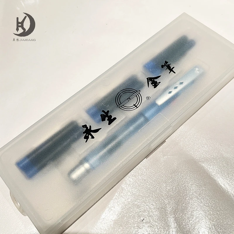 1 Set(Pen+6 Ink Sac) JD 9130 Writing & Correction Supplies Plastic Calligraphy Fountain Pen, Transparent Business Pen