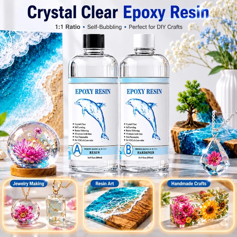 ultra-clear-1-1-epoxy-ab-resin-self-defoaming-crystal-glue-diy-handcraft-jewelry-material-transparent-cast-gel-for-art-ornament