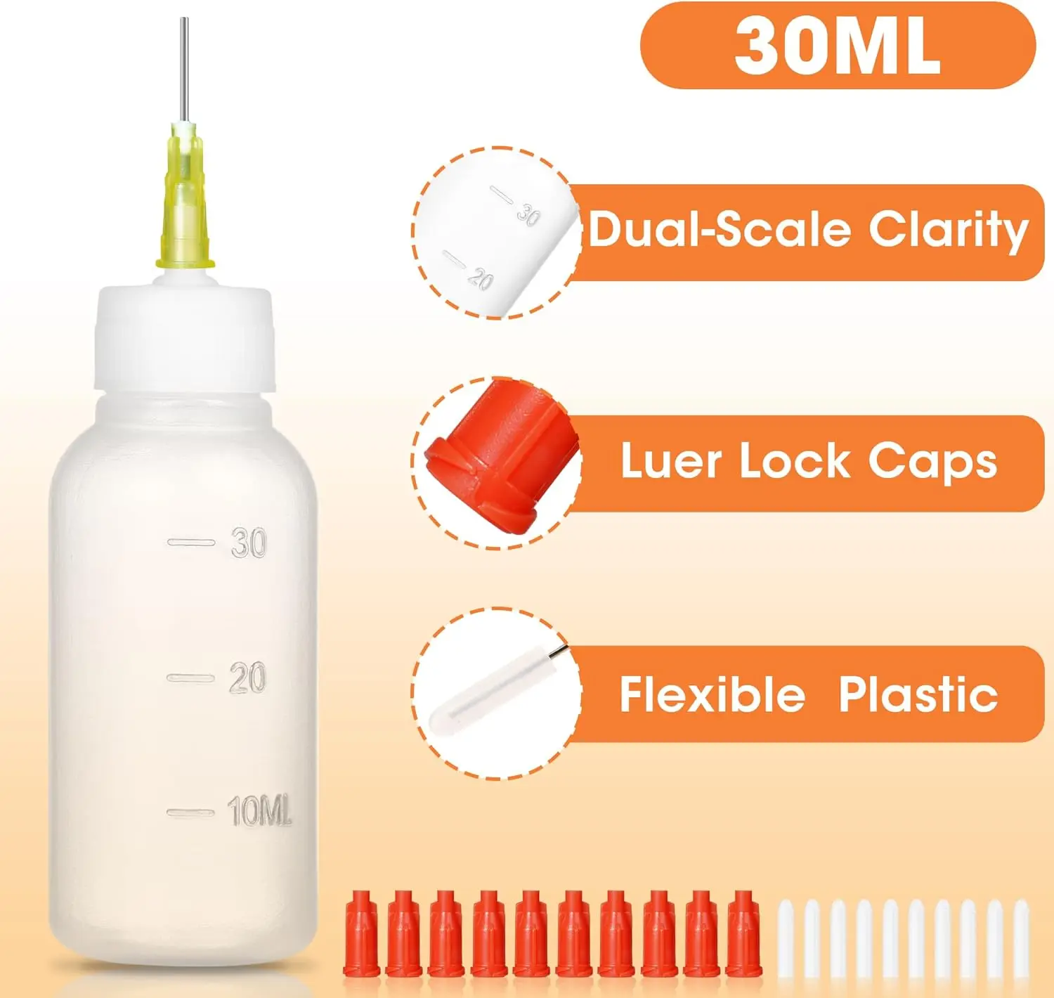 Precision Needle-Tip Glue Squeeze Bottle, 30Cc Glue Bottle with Blunt Needle-Tip Precision Dispenser, Used for Dispensing or Refilling Oil, Liquid, Paint, Glue, and Crafts image 4
