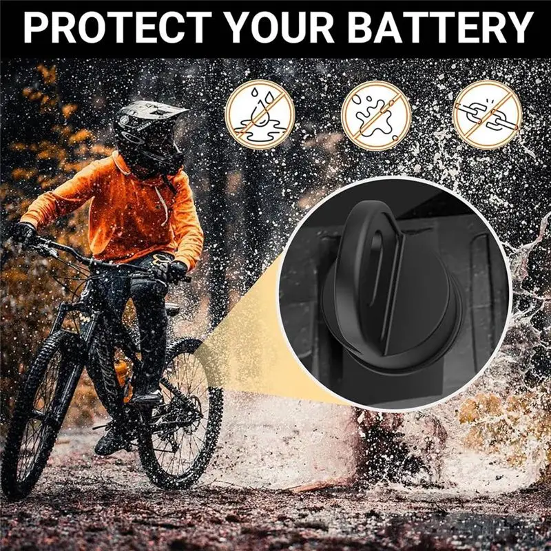 ABQU Ebike Battery Cover 3 Pack for Powerpack 500 725 750 545Wh, Bicycle Battery Protection Accessories, Plastic Black