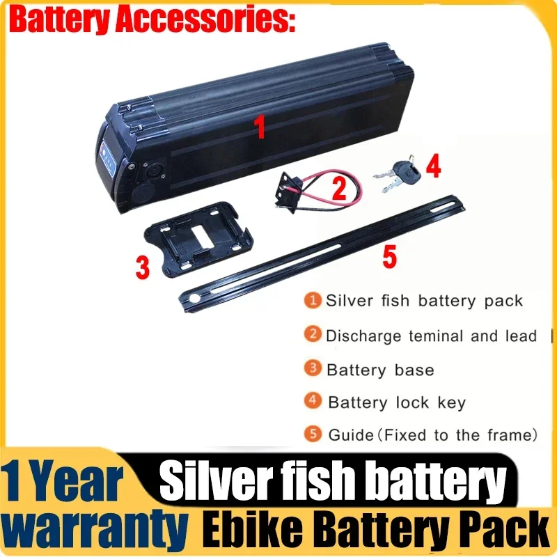 Brand New Silverfish Model 36 48V 52v Folding Lithium Battery Electric Bike Battery 20Ah 24Ah 30Ah 40Ah 50Ah 60ah Akku Battery