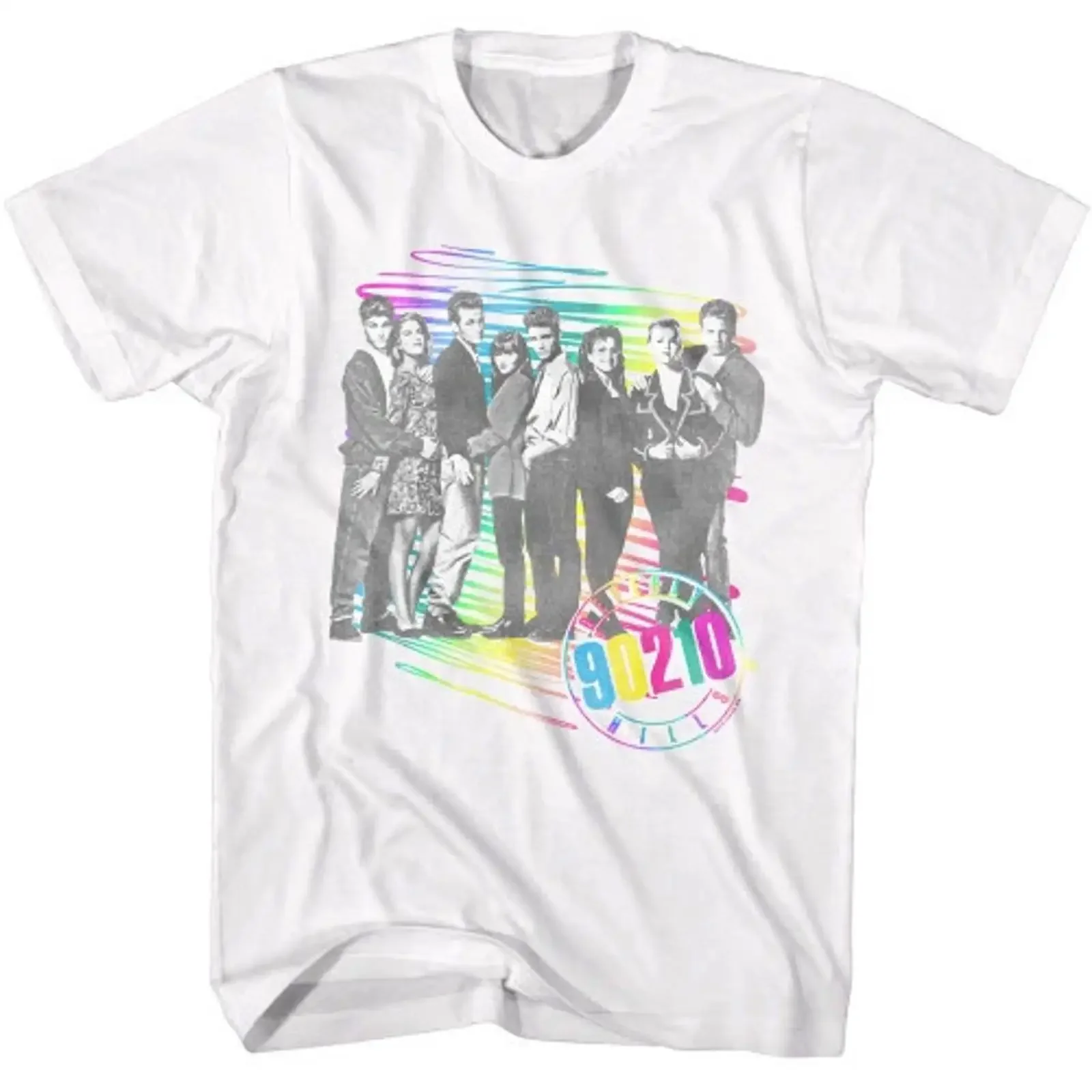 T Shirt Beverly Hills 90210 Ensemble weiß vintage Washed Stretched Soft homme streetwear Slightly fashion Casual Breathable