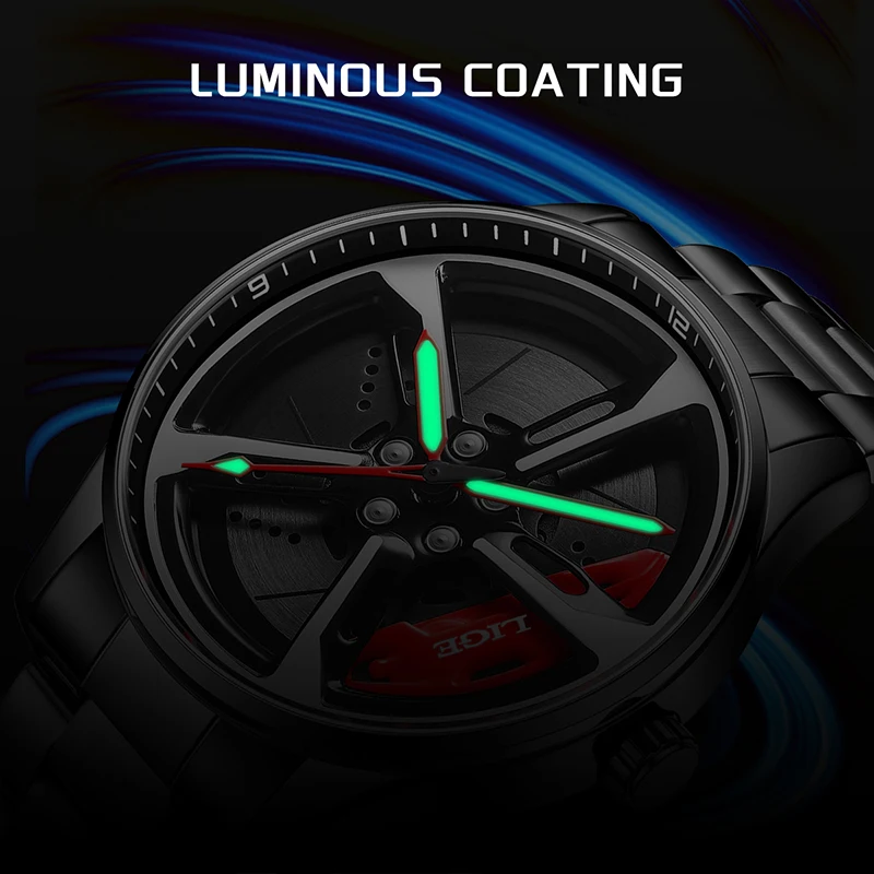 LIGE 2025 Top brand luxury watches mens 3D waterproof stainless steel luminous luxury clock quartz wristwatch relogios masculino