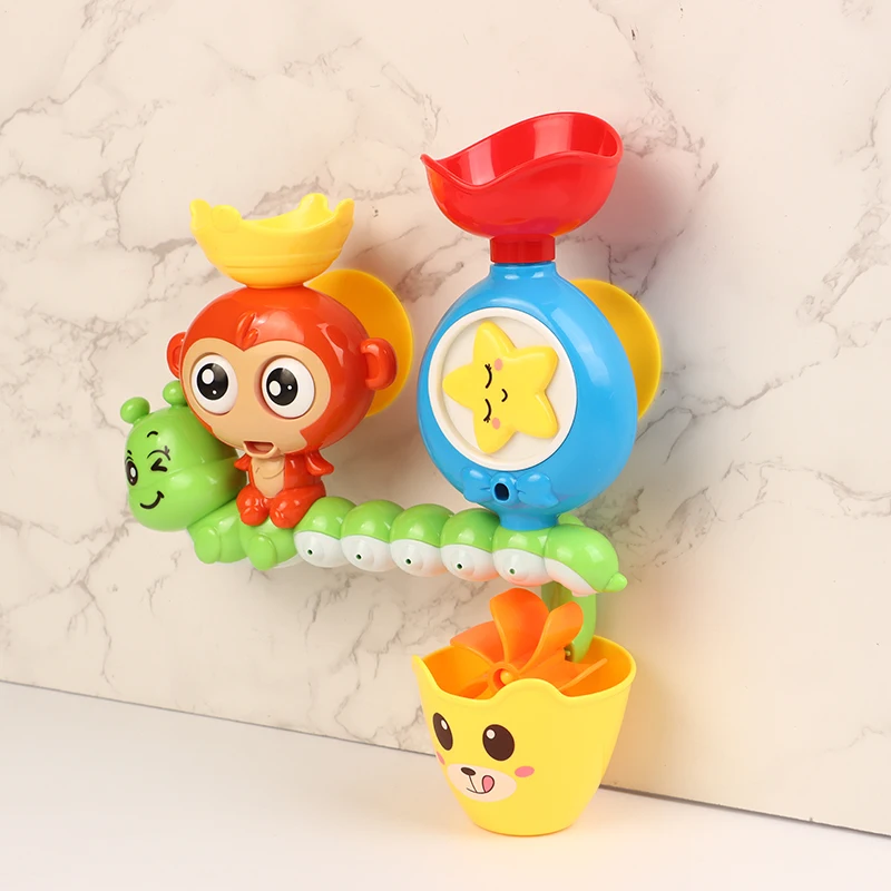 Baby Water Toys Wall Suction Cup Marble Race Run Track Baby Bath Tub Water Spray Bathroom Bathing Shower Toys for Children