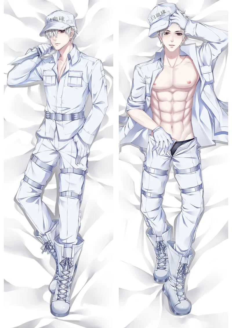 60x180cm 2WAY/WT Anime Cells At Work Code Black White Blood Cell Leukocyte WBC Cosplay Hugging Body Pillow Case