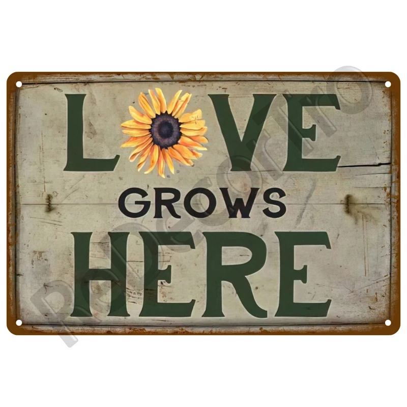 Retro Sign Home For Garden Outdoor Gardening Flowers Vintage Metal Sign Funny Plants Wall Decor Home Sweet Tin Sign Farm Birds