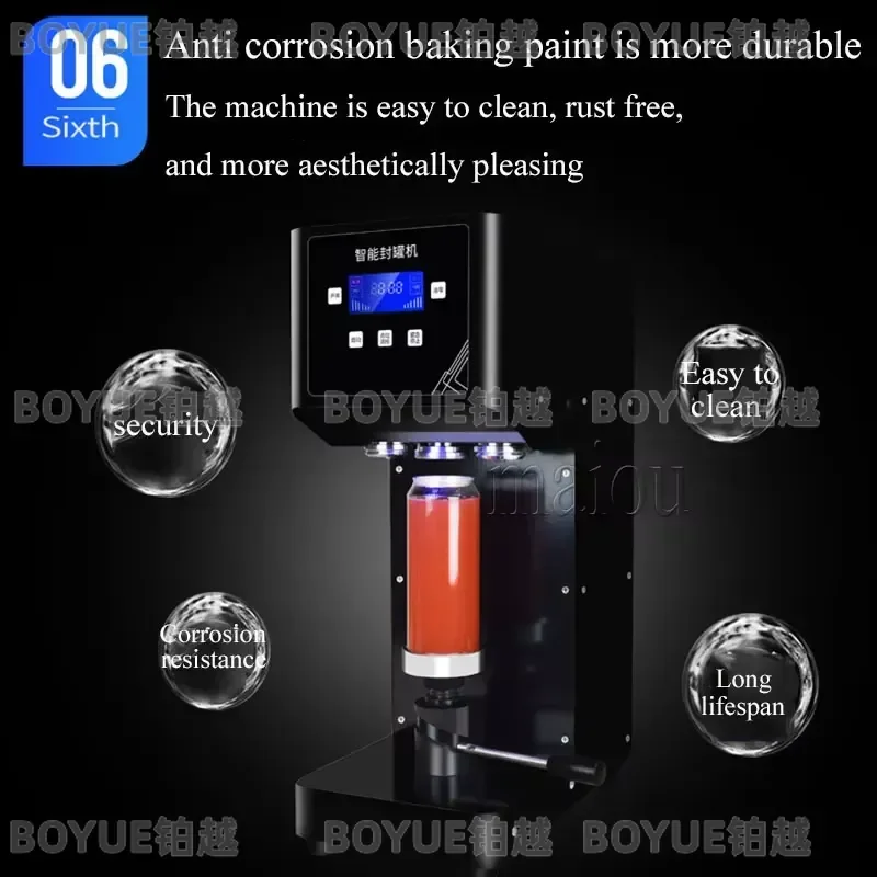 Automatic Tin Can Sealing Machine for Aluminum Beer Bottles Soda Jars Commercial Cup Body Rotation Seamers