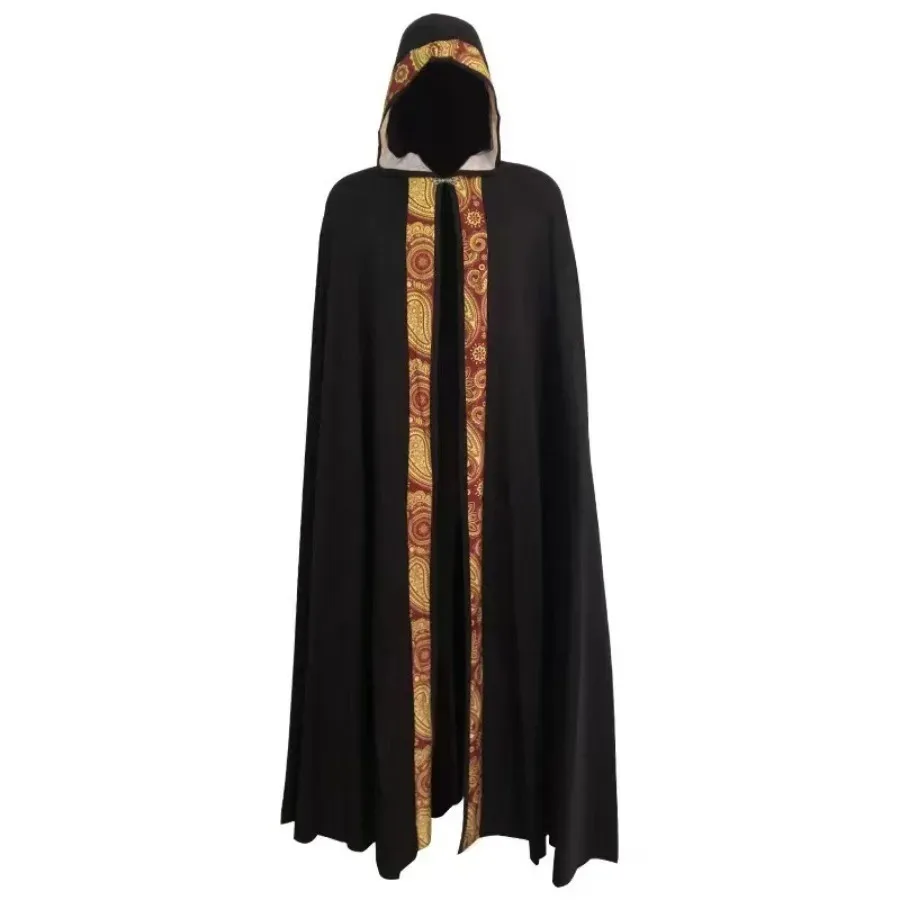 Medieval 5 Colors Long Cape Halloween Party Adult Cosplay Unisex Mage Witchcraft Wicca Robe Conceal Gown Hooded Cloak Costume - view 6