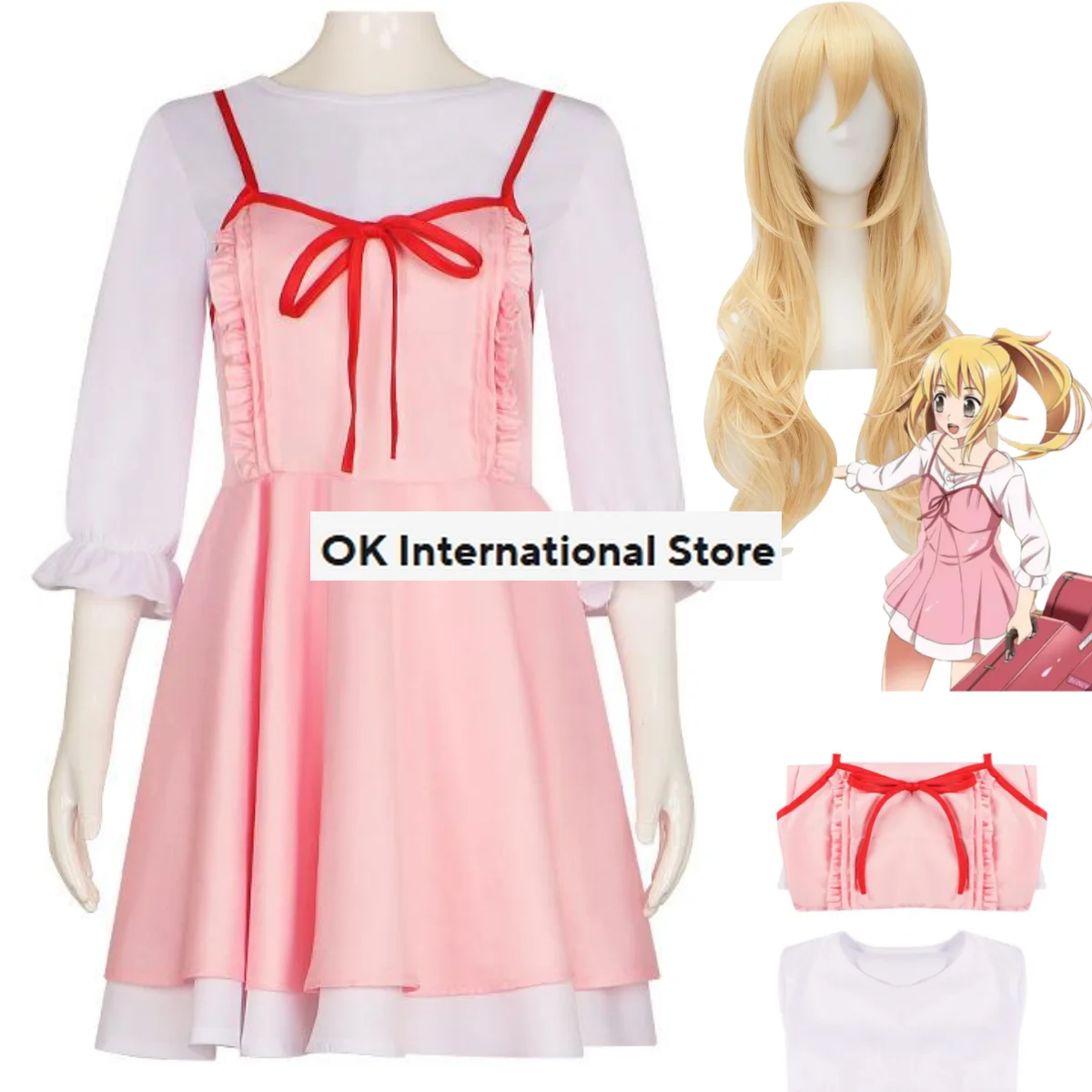 Miyazono Kaori Anime Your Lie in April disfraz de Cosplay peluca estudiante Campus encantador vestido de princesa mujer Sexy traje de Carnaval Kawaii