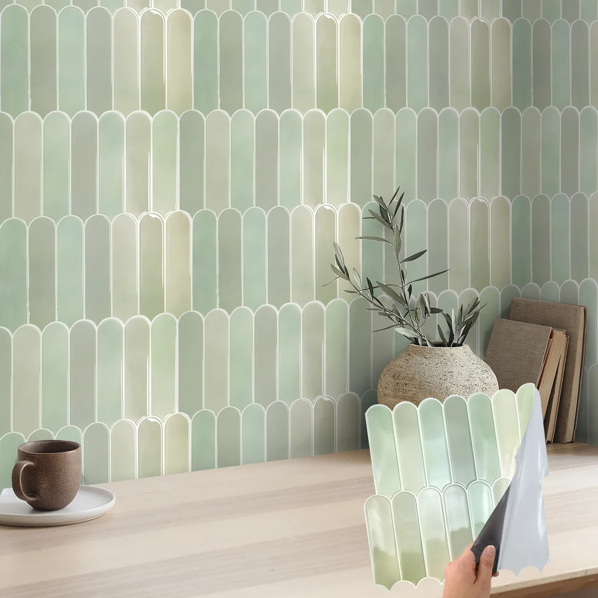 New Feather Wallpaper Self-adhesive Peelable Adhesive-backed Decorative Wall Sticker, Wall Transformation Home Decor