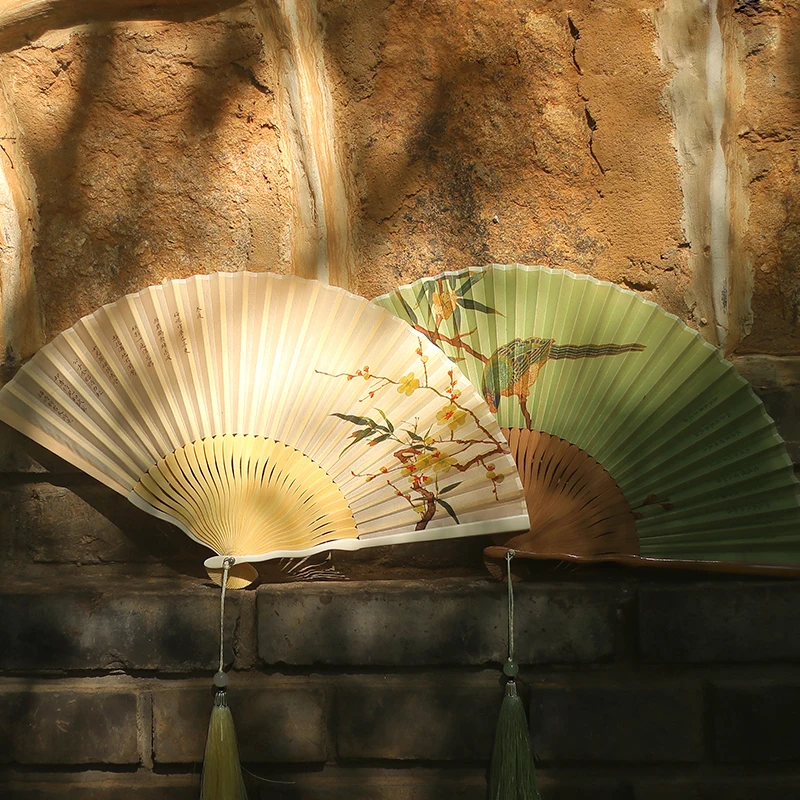 Personalized folding fan Chinese culture small fresh bamboo fan wedding gift hand fan household products dance fan decoration