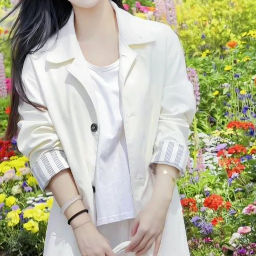 trench coat spring new Korean version high-end medium and long top coat  coats for women abrigos mujer