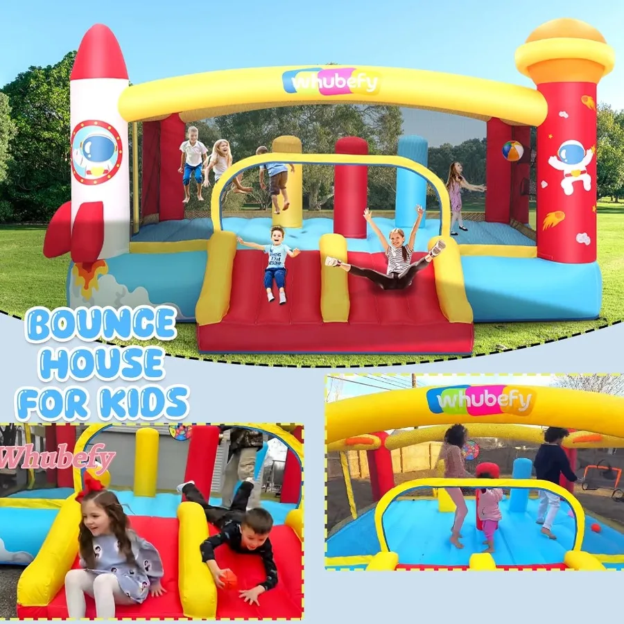 Springhuis voor grote kinderen 8-12, 13x11x9Ft springhuis met groot springgebied, hindernisbaan, springhuis met dubbele glijbanen, buiten