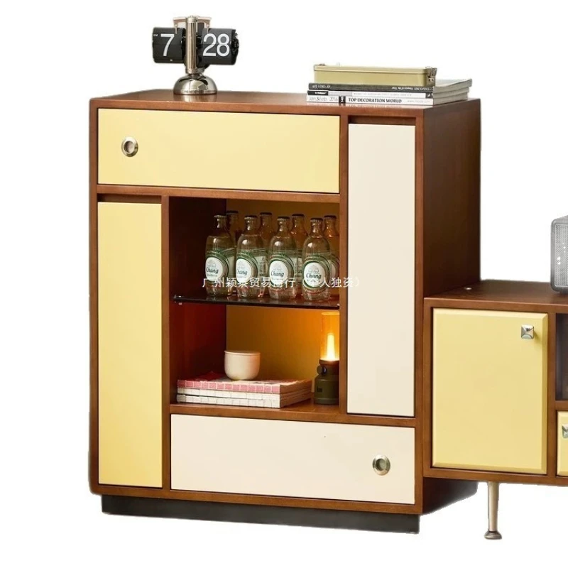 

Nordic solid wood dining side cabinet, storage cabinet, TV side cabinet, living room corner cabinet, wine cabinet, storage