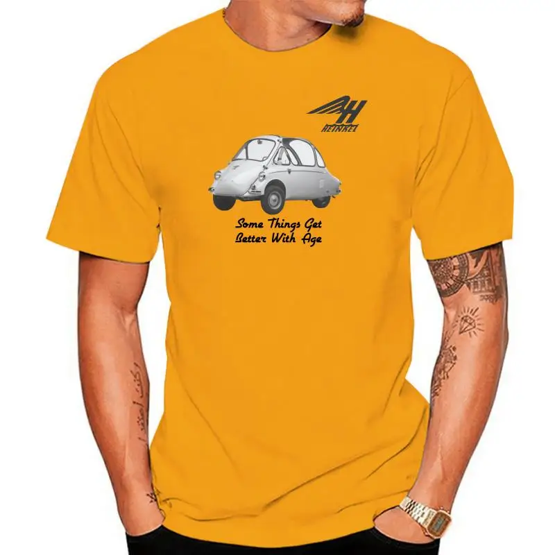 Retro Vintage Heinkel 1950s Bubble Car Image Premium Quality T-shirt High Quality Print Sizes S to 2XL Free Fast Delivery