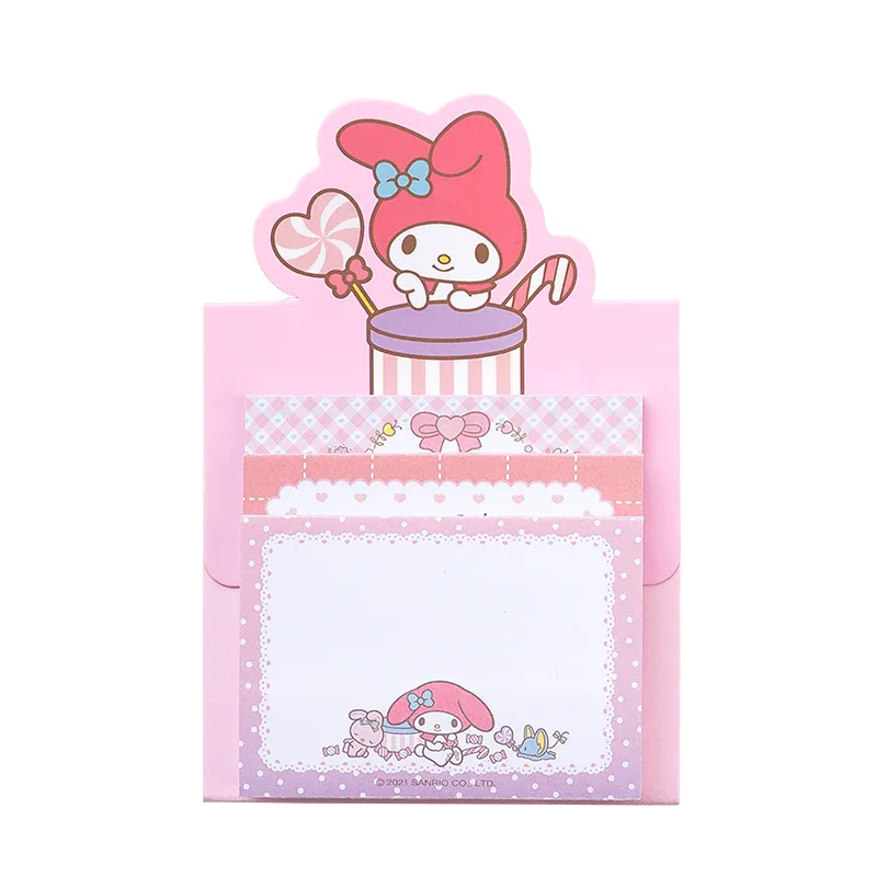 Sanrios Sticky Notes Anime Hello Kitty Kuromi My Melody Cinnamoroll Student Tearable Notes Memo Notepad Stickers School Supplies