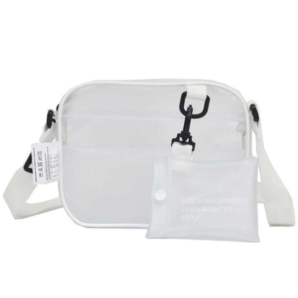 Causual PVC Transparent Klar Frau Umhängetaschen Schulter Tasche Handtasche Ptgir Kleine Telefon Taschen mit Karte Halter Breite Bügel Klappe