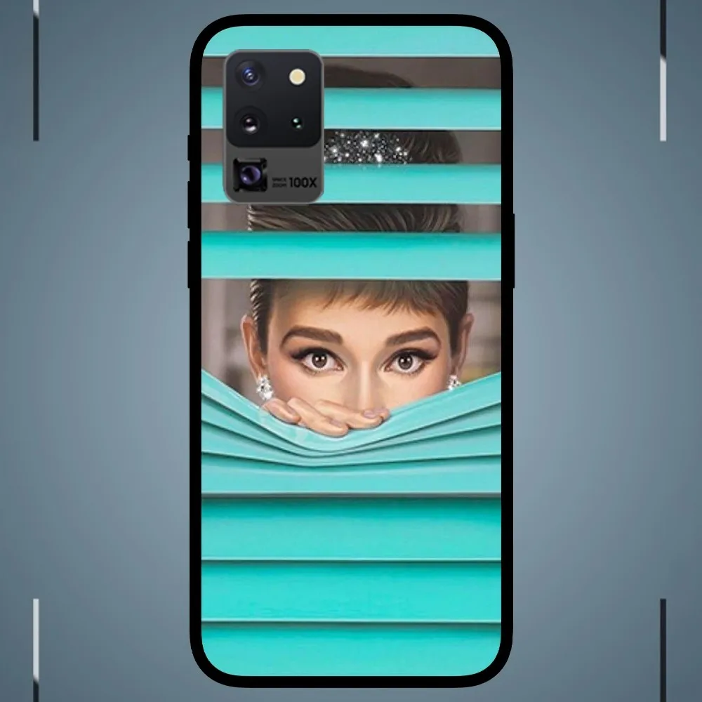 A-Audrey H-Hepburn B-Breakfast at Tiffany's Phone Case For Samsung Galaxy S24 S23 S22 S21 S20 FE Note 20 Ultra Black Phone Case