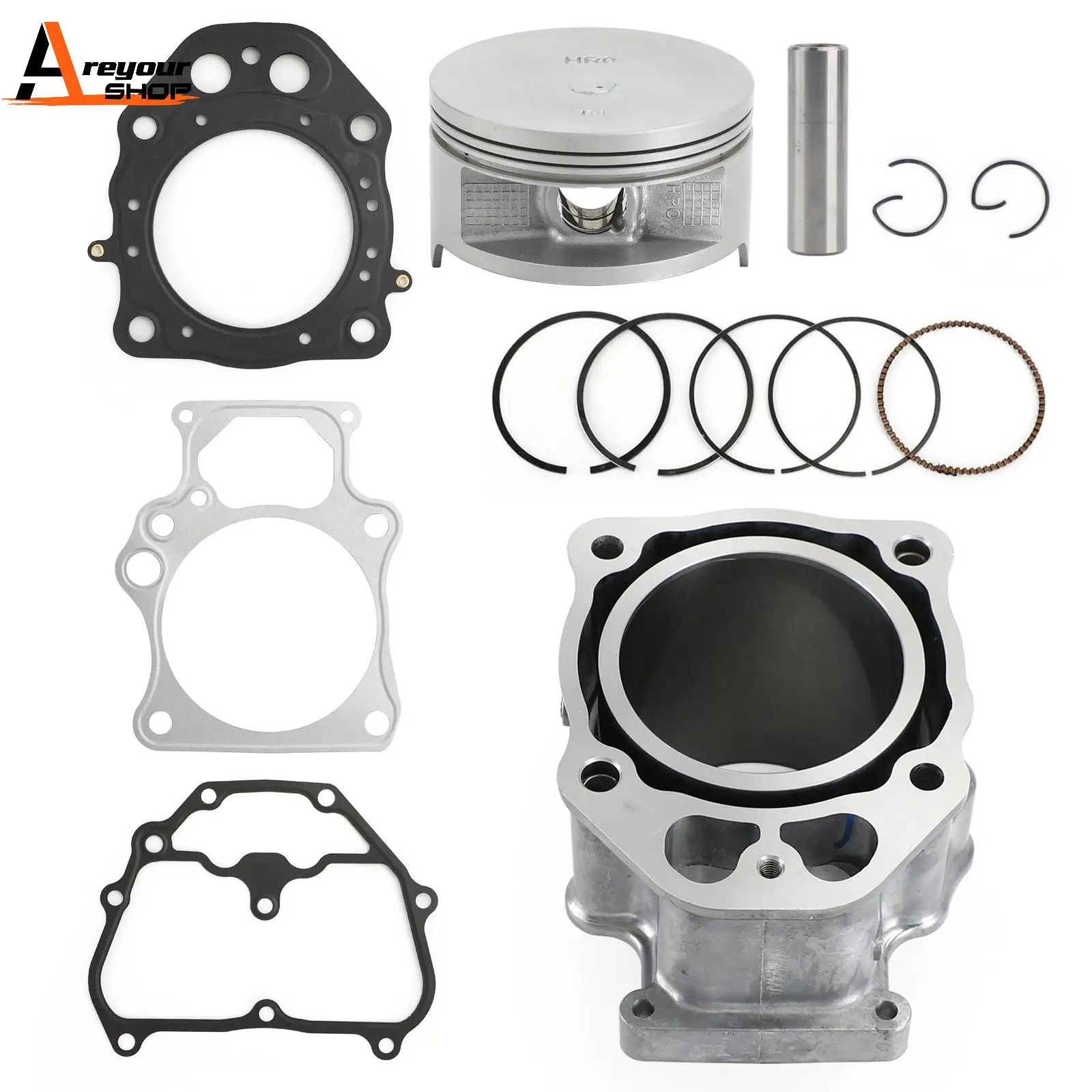 Areyourshop Cylinder Jug Kit For Honda TRX500 2012-2019 Foreman, Rubicon 500 2015-2021 Pioneer 500 12100-HR0-F00 Motorcycle