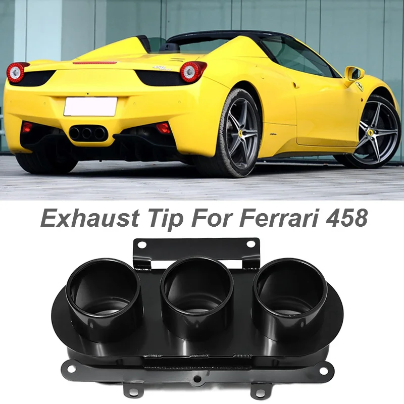 Para Ferrari 458 silenciador negro de acero inoxidable sistema de escape boquilla tubo de escape